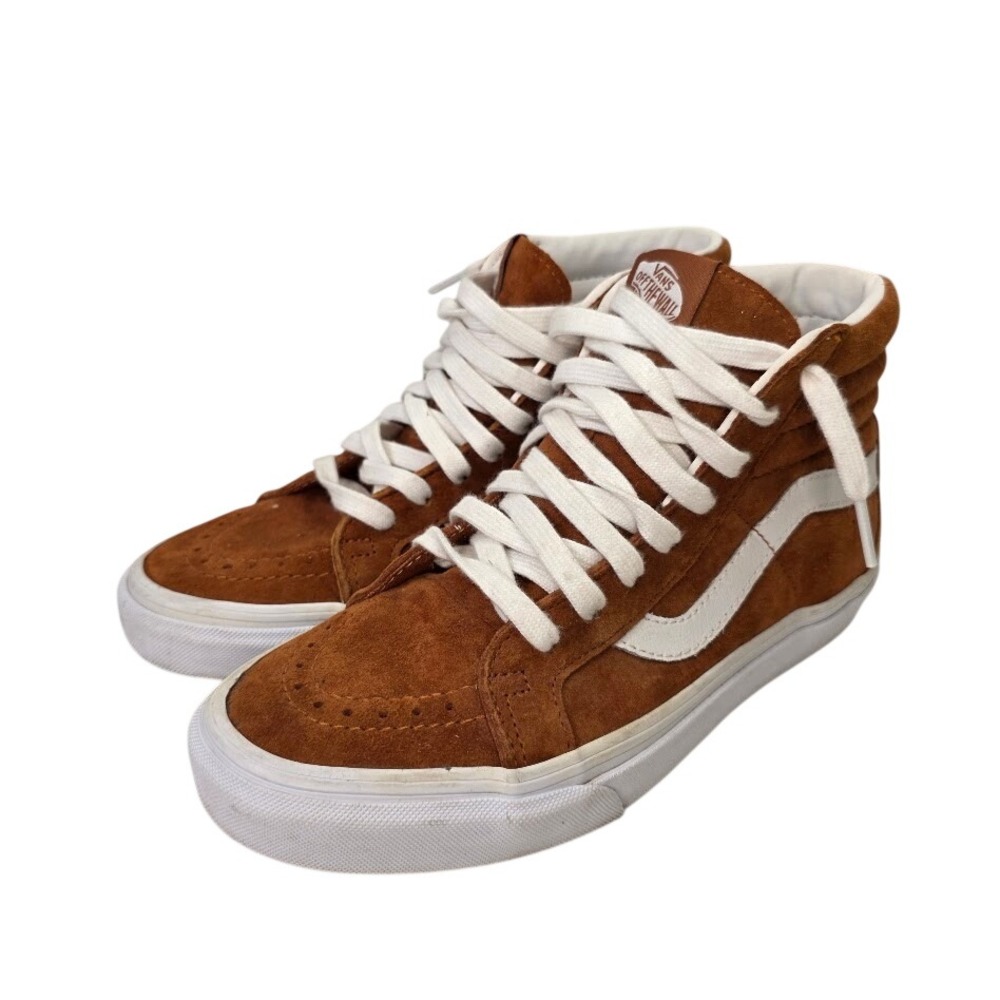 Vans Men 6 Women 7.5 Sk8-Hi Sneakers Brown Suede Scotchgard High Top Shoes